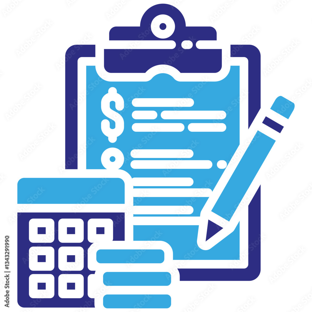 Budget icon in Glyph Dual Color Style. Simple Vector Design. Simple Vector Glyph Icon Budget icon in Glyph Dual Color Style. Simple Vector Design. Simple Vector Glyph Icon
