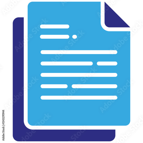 Document icon in Glyph Dual Color Style. Simple Vector Design. Simple Vector Glyph Icon