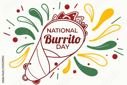 NATIONAL BURRITO DAY vector illustration