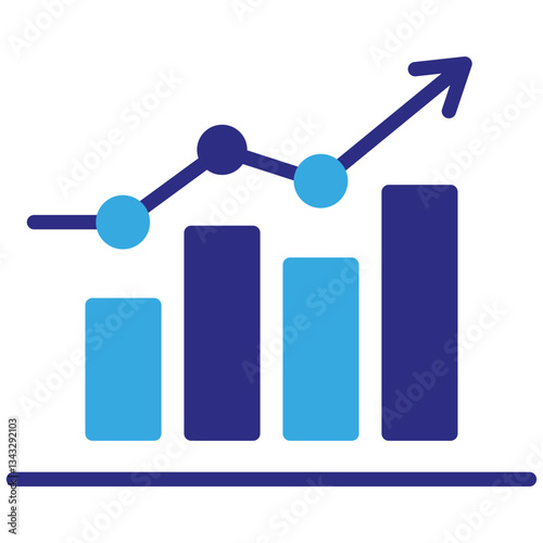 Growth icon in Glyph Dual Color Style. Simple Vector Design. Simple Vector Glyph Icon