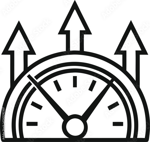 The business clock shows it is time for action and time to change, a new concept with a black dial