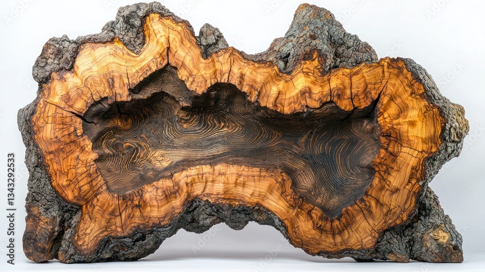 Fototapeta premium Natural Tree Cross Section with Growth Rings