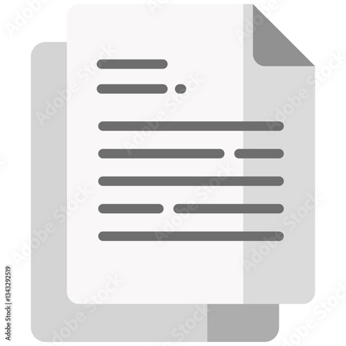 Document icon in Flat Color Style. Simple Vector Design. Simple Vector Flat Icon