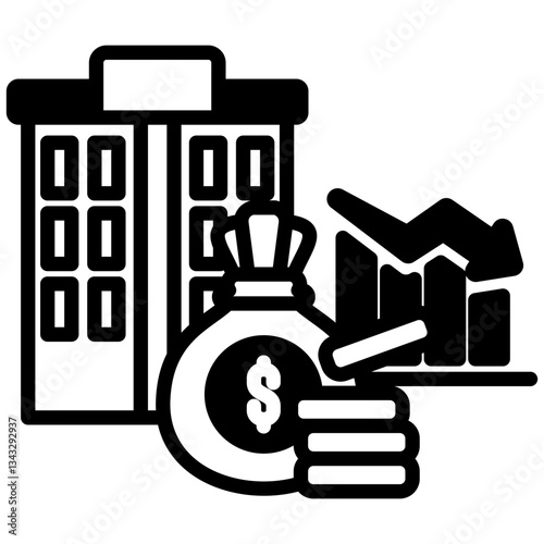 Depreciation icon in Mix Filled Style. Simple Vector Design. Simple Vector Outline Filled Icon
