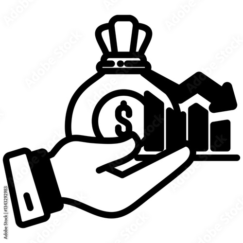 Low Income icon in Mix Filled Style. Simple Vector Design. Simple Vector Outline Filled Icon