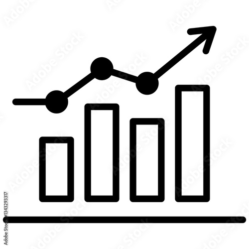 Growth icon in Mix Filled Style. Simple Vector Design. Simple Vector Outline Filled Icon