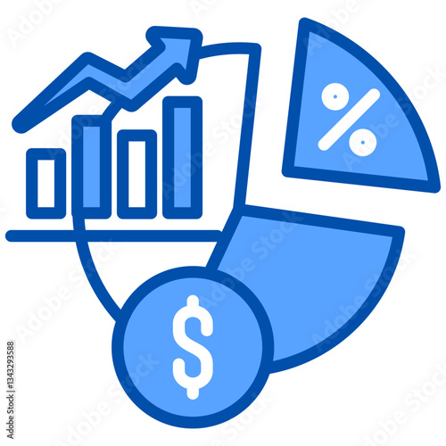 Margin icon in Blue Color Style. Simple Vector Design. Simple Vector Flat Icon