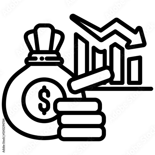 Reduction icon in Outline Style. Simple Vector Design. Simple Vector Outline Icon