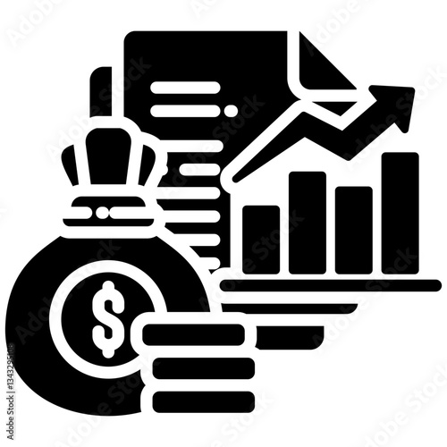 Profit icon in Glyph Style. Simple Vector Design. Simple Vector Glyph Icon