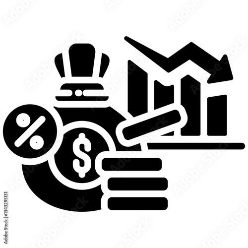 Income icon in Glyph Style. Simple Vector Design. Simple Vector Glyph Icon