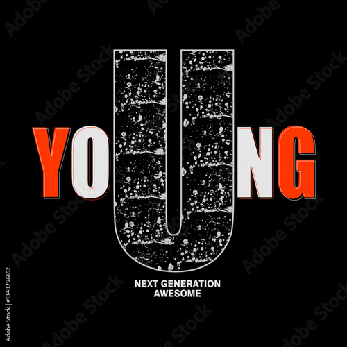 young next generation awesome textured bold u letter vector design