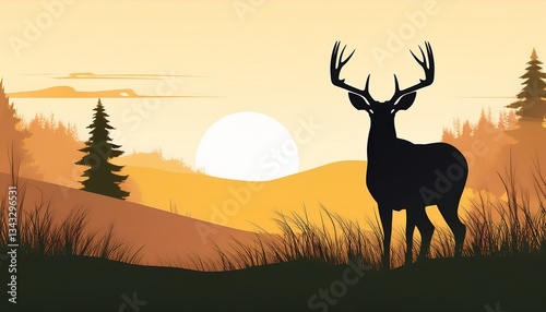 whitetail deer buck silhouette silhouette of a whitetail deer buck in a prairie landscape