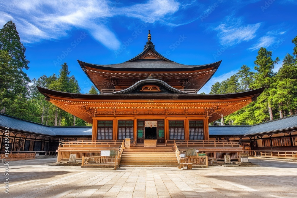 Fototapeta premium Mount Koya, Japan. Ancient Zen Temple and Cemetery at Historic Mount Koya