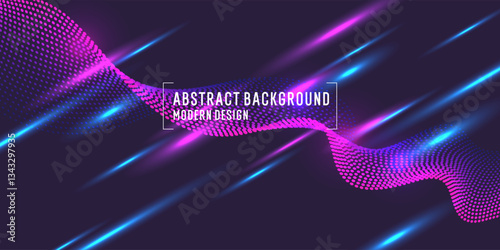 Background with simple geometric elements. A template for placing text. Big date, processing of digital information flow. A banner for a business presentation. Data flow.
