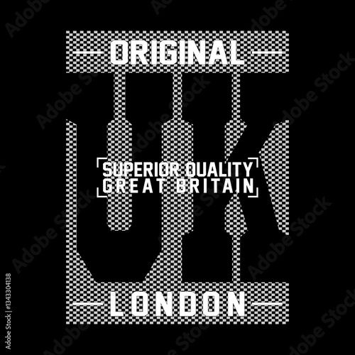 Original uk london superior text dot style, illustration vector style, letters style