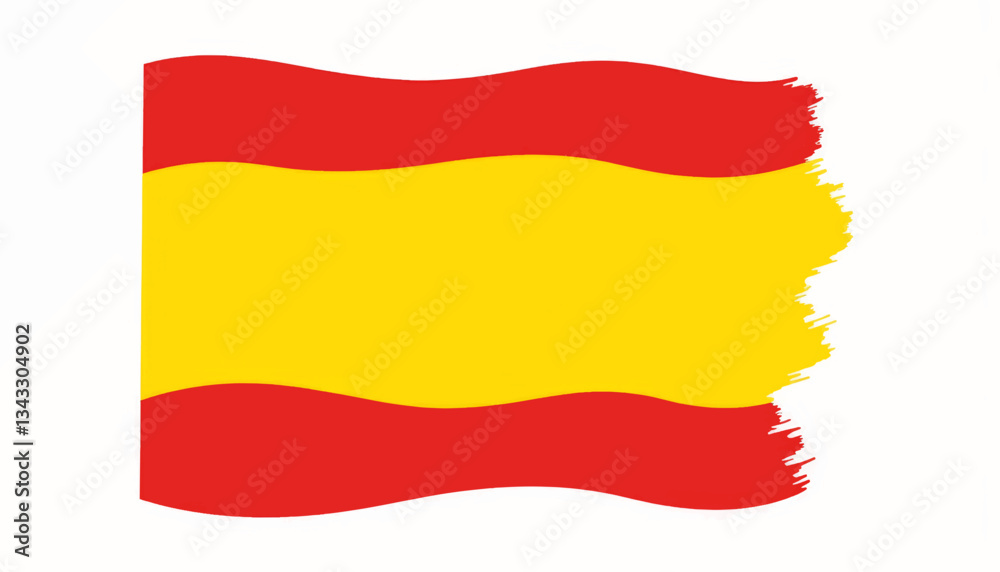 Naklejka premium Flag of Spain waving on white background, national symbolism