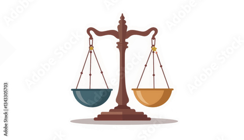 Stylized scales representing diplomatic balance with abstract background, fairness