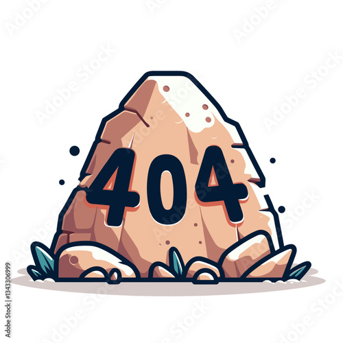 404 error displayed on stone or rock in earthtone colors. Perfect for archaeological or construction websites to indicate missing content.