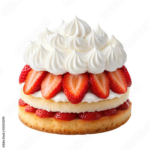 Delicious strawberry shortcake topped with whipped cream and fresh strawberries