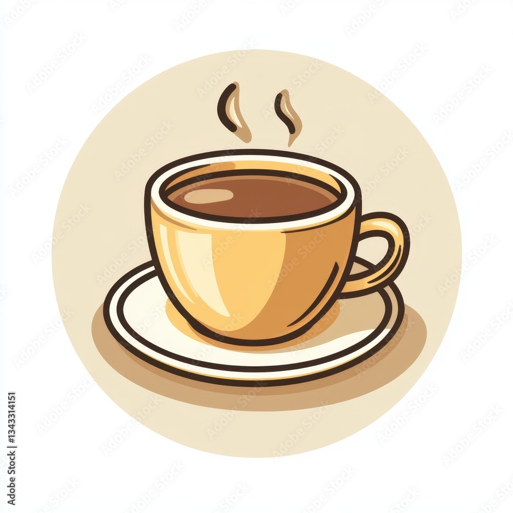 coffee icon inside the round line, line art style , clear background coffee icon inside the round line, line art style , clear background
