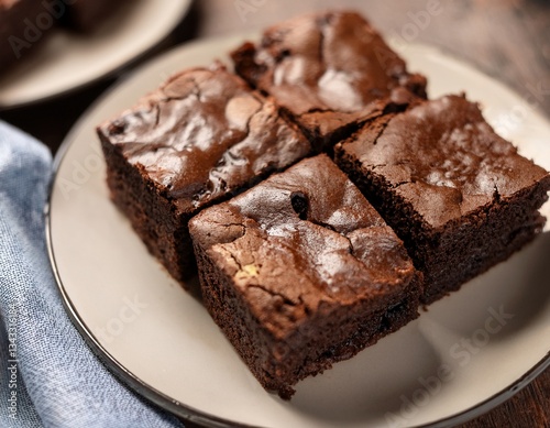 Wallpaper Mural gooey homemade chocolate brownies with crackled surfaces Torontodigital.ca