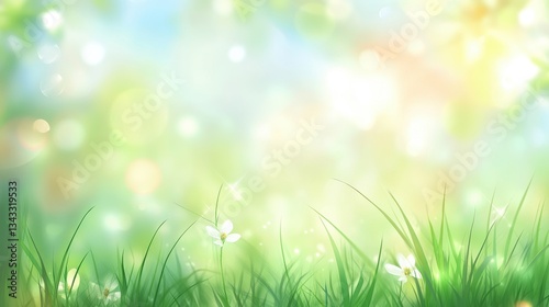 A vibrant and refreshing meadow with soft out of focus effect