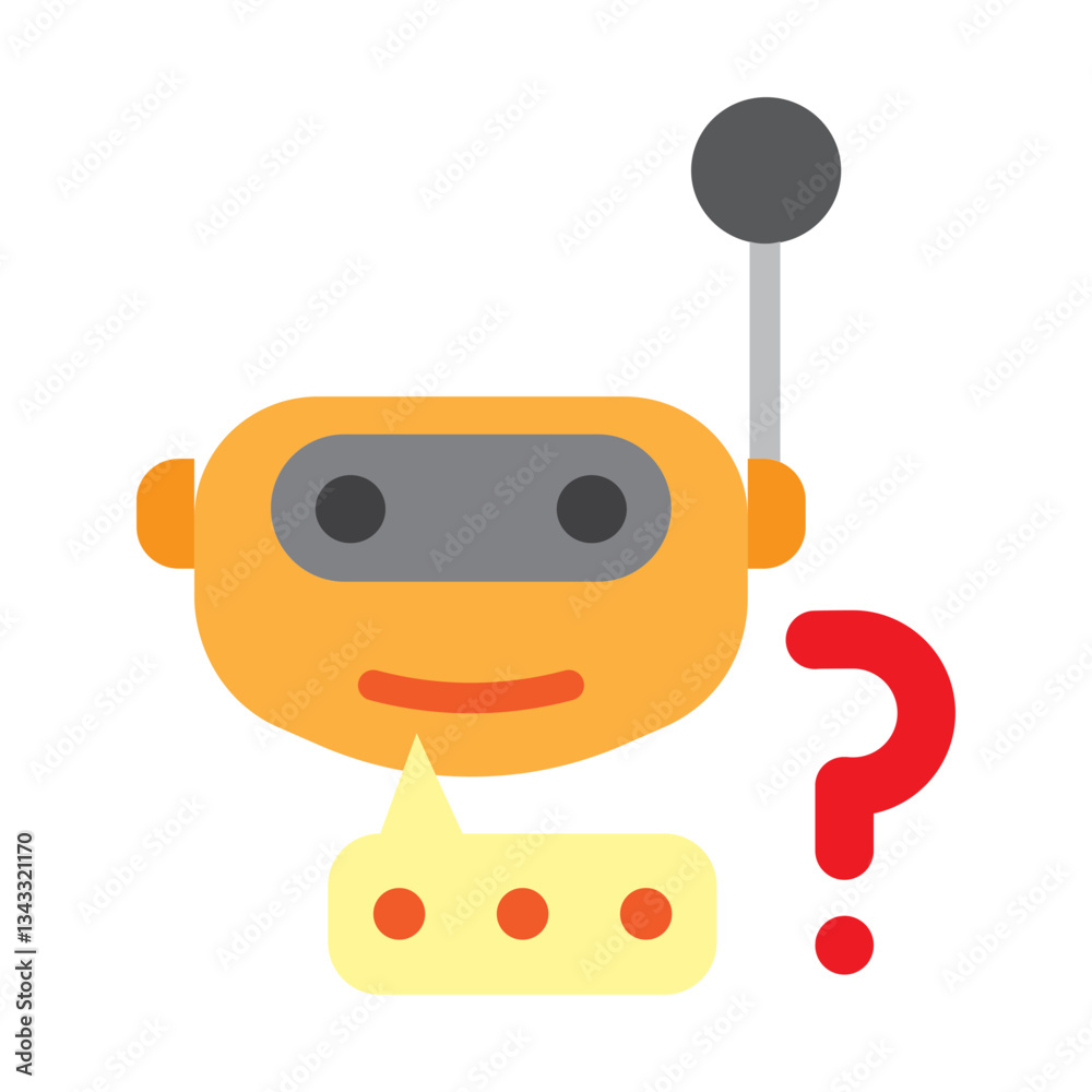 Answer Bot Vector Flat Icon Design Answer Bot Vector Flat Icon Design