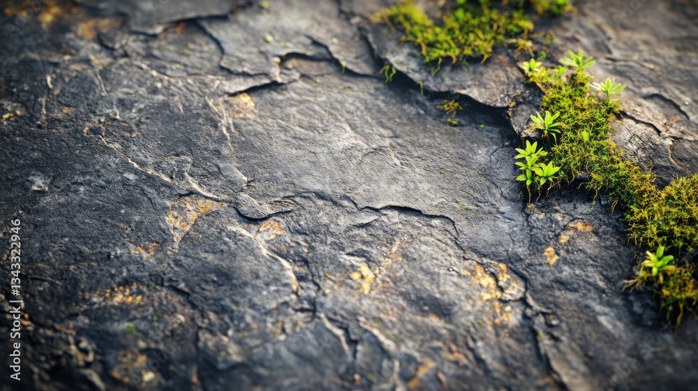 Obraz premium grass growing on rocks