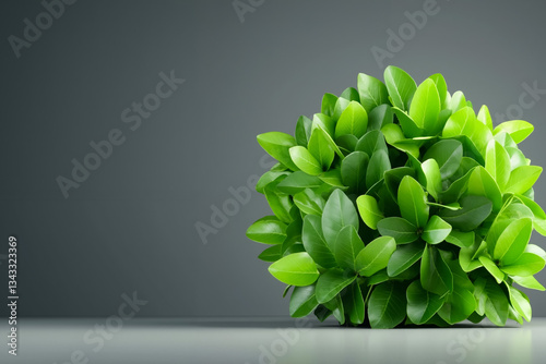 A bunch of green leaves on a gray surface photo