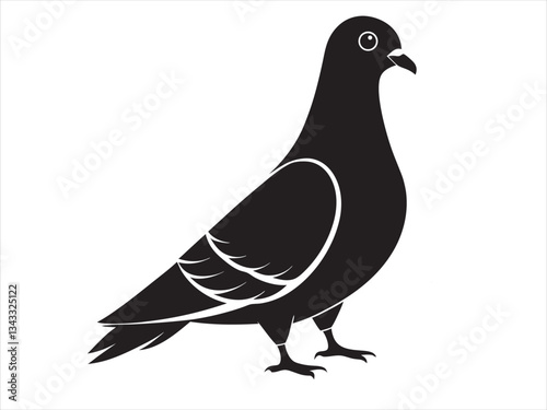 
Rock Pigeon silhouette vector illustration, Rock Pigeon silhouette vector on white background, Rock Pigeon Eps