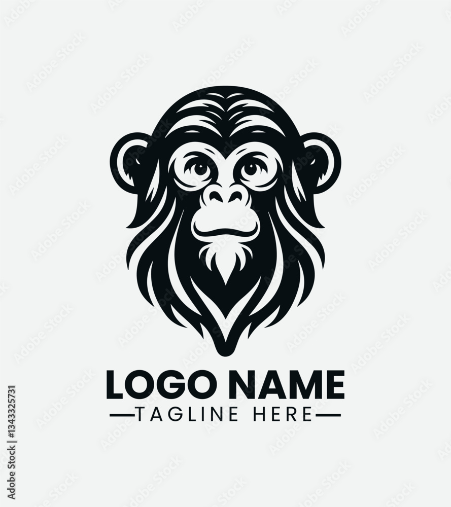 Fototapeta premium Monkey Logo vector, Jungle Animal Logo