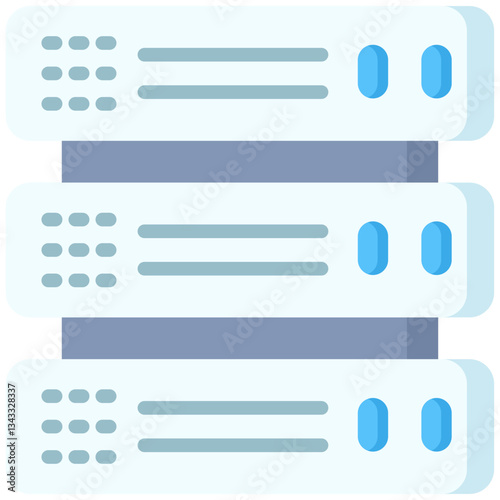 Server icon in Flat Color Style. Simple Vector Design. Simple Vector Flat Icon