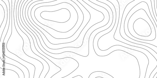 Abstract Blank Detailed Topographic Contour Map Subtle White Vector Background.White wave paper curved reliefs abstract background,paper texture Imitation of a geographical map,