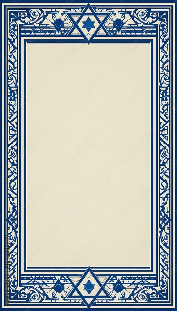 Obraz premium Elegant Border with Star of David for Certificate or Invitation