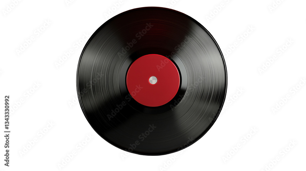 3d vinyl record featuring a bold red center on white background 3d vinyl record featuring a bold red center on white background