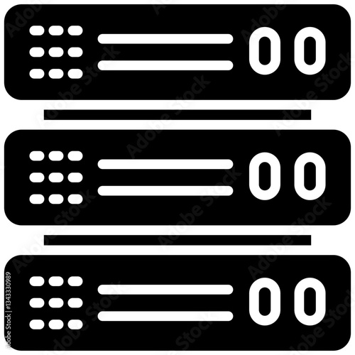 Server icon in Glyph Style. Simple Vector Design. Simple Vector Glyph Icon
