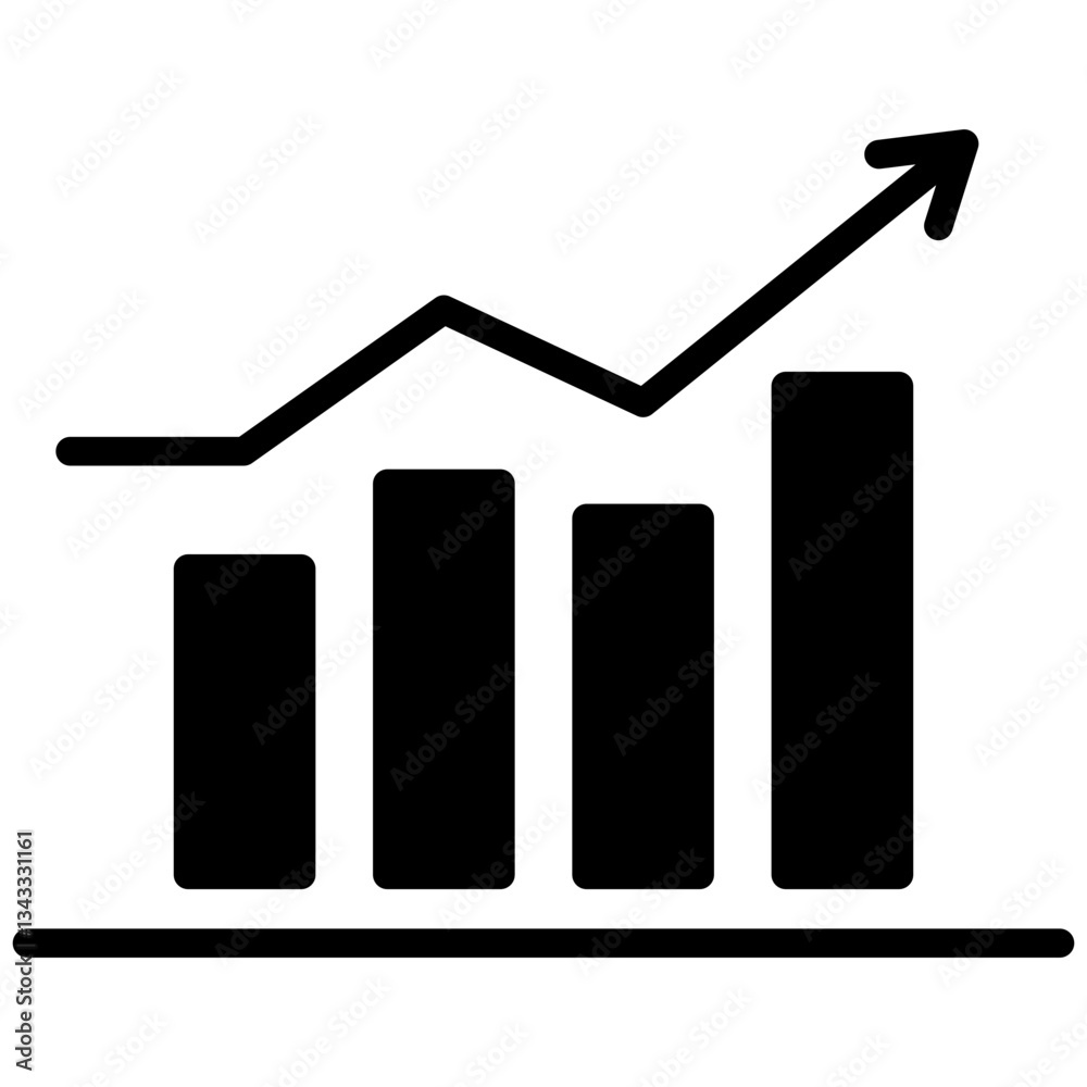 Trend icon in Glyph Style. Simple Vector Design. Simple Vector Glyph Icon Trend icon in Glyph Style. Simple Vector Design. Simple Vector Glyph Icon