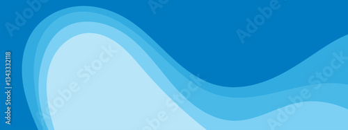 Blue ocean waves background. Minimal curve and stripe design. vector illustration
