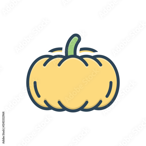 Color illustration icon for pumpkin
