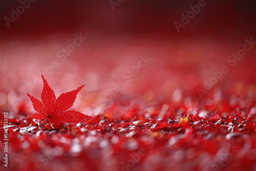 A warm red autumn backgroun...