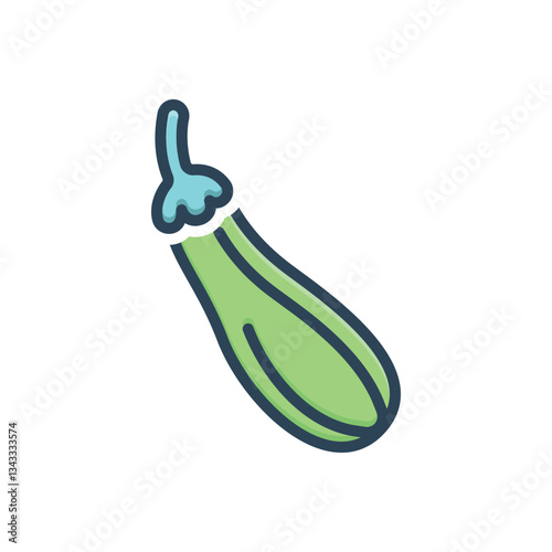 Color illustration icon for zucchini