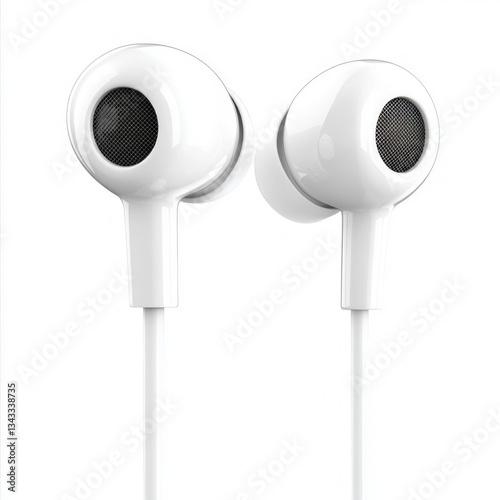 White Earphones Isolated