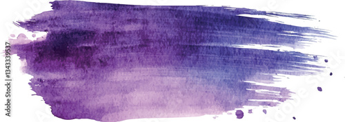 Purple brush stroke isolated on background. Paint brush stroke vector for ink paint, grunge design element, dirt banner, watercolor design, dirty texture. Trendy brush stroke, vector illustration