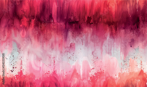 abstract watercolor painted red pink background