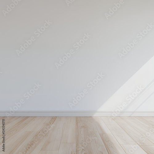 シンプルな白い壁とナチュラルな木目フローリング | Simple White Wall and Natural Wood Flooring