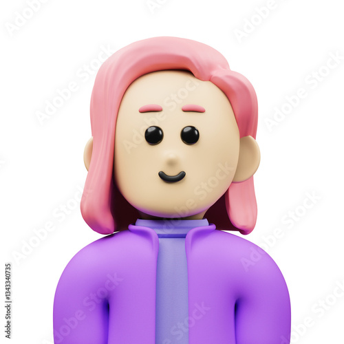 woman in pink avatar 3d illustration