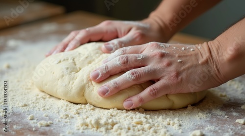 Baker’s Hands Kneading Fresh Dough