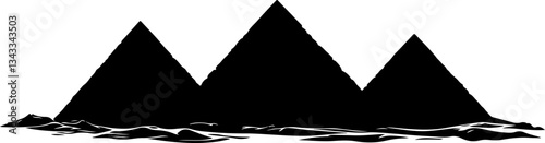 silhouette of pyramids