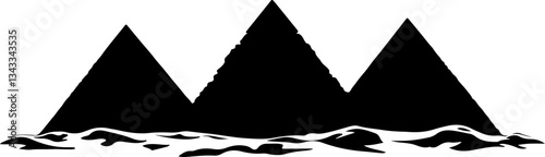 silhouette of pyramids