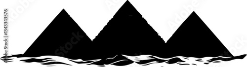 silhouette of pyramids